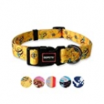 QQPETS Dog Collar Personalized Soft Comfortable Adjustable Puppy Collars for Extra Small Dogs Daily Use Walking (XS, Yellow Bee)