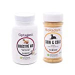 In Clover Optagest Daily Digestive Immune Support for Dogs and Cats (3.5Oz) & BioRadiant Skin and Coat Support Sprinkle-On Powder for Dogs