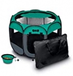 Ruff ‘n Ruffus Portable Foldable Pet Playpen + Free Carrying Case + Free Travel Bowl | Available in 3 Sizes Indoor/Outdoor Water-Resistant Removable Shade Cover