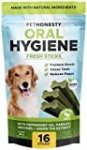 PetHonesty Oral Hygiene Fresh Sticks – Dental Sticks for Dogs – Natural Dental Dog Chews – Freshen Dog Breath, Reduce Plaque + Tartar – 16 Sticks