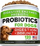 Dog Probiotics Treats for Picky Eaters – Digestive Enzymes + Prebiotics – Chewable Fiber Supplement – Allergy, Diarrhea, Gas, Constipation, Upset Stomach Relief – Improve Digestion, Immunity