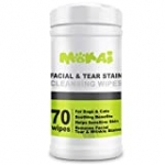 MOKAI Facial Wrinkle Eye and Tear Stain Wipes for Dogs and Cats | Extra Soft Wipes with Mild Fragrance-Free Formula that Removes Eye Discharge and Reduce Tear and Saliva Stains (70 Wipes)