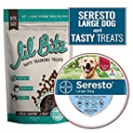 Seresto Flea and Tick Collar for Large Dogs + Lil’ Bitz Salmon and Kelp Natural, Low-Calorie Training Treats Bundle