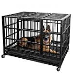 Lemberi Heavy Duty Dog Crate cage，48 inch Extra Large Dog Crate Kennel，Indestructible high Anxiety Dog Crate,Easy to Assemble, XXL Large Dog Crate for Outdoor and Indoor with Removable Tray