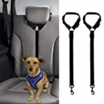 BWOGUE 2 Packs Dog Cat Safety Seat Belt Strap Car Headrest Restraint Adjustable Nylon Fabric Dog Restraints Vehicle Seatbelts Harness