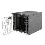 Seiyierr Dog Crate Cover – Kennel Cover Fit for 24 Inch Dog Crate, Double Door Polyester Crate Cover for Wire Dog Crate Indoor Outdoor Protection, Grey