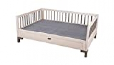New Age Pet ecoFLEX Manhattan Raised Dog Bed w/Removable Cushion, X-Large, Antique White