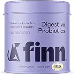Finn Digestive Probiotics for Dogs – Complete Digestive System Support with Pumpkin, Prebiotics, & Live Probiotics – Vet Recommended & Made in The USA – 90 Soft Chews