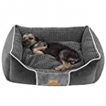 BingoPaw 2-in-1 Dog Bed with Waterproof Inner,Soft Dog Pillow Bed with Removable Washable Cover,Shag Fuax Fur Cuddle Pad Kennel Cushion with Anti-Slip Bottom