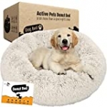 Active Pets Plush Calming Dog Bed, Donut Dog Bed for Small Dogs, Medium & Large, Anti Anxiety Dog Bed, Soft Fuzzy Calming Bed for Dogs & Cats, Comfy Cat Bed, Marshmallow Cuddler Nest Calming Pet Bed