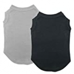 Chol & Vivi Dog Shirts Clothes, Dog Clothes T Shirt Vest Soft and Thin, 2pcs Blank Shirts Clothes Fit for Extra Small Medium Large Extra Large Size Dog Puppy, Large Size, Black and Grey