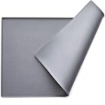 Gorilla Grip Silicone Pet Feeding Mat, Easy Clean, Large, 23×15, Waterproof, Dishwasher Safe Dog, Cat Mats, Raised Edges, Placemat Tray to Stop Food Spills and Water Bowl Messes on Floor, Gray