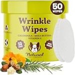 Natural Dog Company Wrinkle Wipes for Dogs, 50 Count, Hypoallergenic Dog Wipes, Wrinkle Wipes French Bulldog, Cleaning & Deodorizing, Dog Wipes for Grooming Faces, Paws & Butts