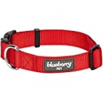 Blueberry Pet Essentials 22 Colors Classic Dog Collar, Rouge Red, Medium, Neck 14.5″-20″, Nylon Collars for Dogs
