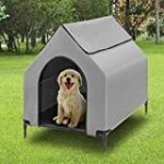 Fit Choice Elevated Dog House, Portable Dog House Crate for Indoor & Outdoor, Water Resistant Breathable 600D PVC, 2×1 Textilene Bed, 1×1 Textilene Window, Extra Carrying Bag (Large)
