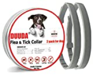 Duuda Dog Flea and Tick Collar – 8 Months Continuous Protection and Prevention – Waterproof and 100% Natural Essential Oil Extract – Adjustable for All Breeds and Size – 2 Pack