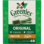 GREENIES Original Petite Natural Dog Dental Care Chews Oral Health Dog Treats, 27 oz. Pack (45 Treats)