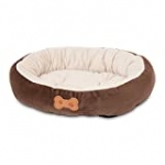 Aspen Pet Oval Cuddler Pet Bed for Small Breeds 20-inch by 16-inch Chocolate Brown