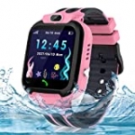 Smart Watch for Kids Girls Boys, IP67 Waterproof Kids Smart Watch with GPS Tracker, 1.54” HD Touch Screen Call SOS Voice Chat Camera Phone Watches for Kids Age 3-14 (Sky Pink)