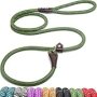 Fida Durable Slip Lead , 6 FT x 1/2″ Heavy Duty Loop Leash, Comfortable Strong Rope Leash for Large, Medium Dogs, No Pull Pet Training Leash with Highly Reflective, Green