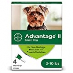 Advantage II 4-Dose Flea Treatment for Small Dogs, Flea Treatment for Small Dogs 3-10 Pounds