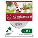 K9 Advantix II Flea and Tick Prevention for Small Dogs 4-Pack, 4-10 Pounds