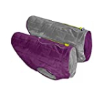 Kurgo Loft Jacket, Reversible Dog Coat, for Cold Weather, Water-resistant Dog Jacket with Reflective Trim, Purple/Grey, Medium