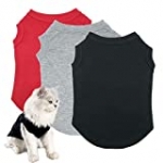 Dog Shirts Pet Clothes Blank Clothing, 3pcs Puppy Vest T-Shirts Cat Apparel Vests Cotton Doggy Shirt Soft and Breathable Outfits for Small Extra Small Medium Large Extra Large Dogs (M)