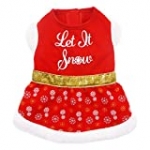kyeese Holiday Dog Dress for Small Dogs Red Puppy Dresses with Shiny Decors
