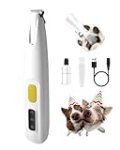 FURBONA Upgraded Dog Paw Trimmer with LED Light, 18mm Widen Blade, 35dB Low Noise, LED Display, Fully Waterproof, Rechargeable Clipper for Dogs Cats Trimming Paws, Eyes, Ears, Face, and Rump