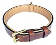 Soft Touch Collars Padded Leather Dog Collar , Brown Medium , Real Genuine Leather, Best for Male or Female Dogs, 20″ Inches Long x 1″ Inch Wide, Fits Neck Size 14.5″ to 17.5″