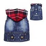 DABLUE Pet Coat Dog Jeans Jacket Cool Denim Coat Classic Small Medium Puppy Clothes Hoodie Vest Adorable Outfit