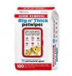 Petkin Pet Wipes – Big ‘n Thick Extra Large Germ Removal Pet Wipes – Cleans Face, Ears, Body and Eye Area – Super Convenient, Ideal for Home or Travel- Wipes for Pets