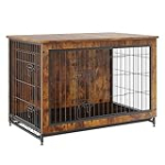 VEVOR Dog Crate Furniture, 38 inch Wooden Dog Crate with Double Doors, Heavy-Duty Dog Cage End Table with Multi-Purpose Removable Tray, Modern Dog Kennel Indoor for Dogs up to 70lb, Rustic Brown