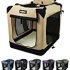 ZPPMC Luxury Double Roof Dog House Room Cat Bed Pet Crates for Dogs Portable Folding Kennel for Pets Indoor Outdoor High-end (Beige)