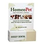 HomeoPet DOGGY DENTAL – 100% Natural Pet Medicine. For healthy teeth, gums and breath. Plaque build-up, tartar & bad breath. No brushing required. Dogs of all ages. 15ml/up to 90 doses per bottle