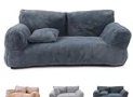 Revuera Pet Sofa, Washable Large Memory Foam Revuera Pet Calming Sofa with Non-Slip Bottom, Dog Sofa Couch Bed for Large Small Dogs & Cats up to 110 lbs (Dark Grey, L (25.6 × 18.1 × 11.8″))