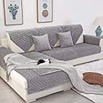Deep Dream Sofa Slipcover, Velvet Sectional Sofa Covers Furniture Protector Anti-Slip Couch Covers for Dogs Cats Kids Recliner Christmas 28 x 28 Inch – Light Gray (Sold by Piece/Not All Set)