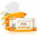 Dhohoo 4 PCS Cat Dog Wipes Natural Safe Ingredients, Premium Clean Deodorize Puppy Dog Wipes for Pet Paw Eye Stains Ear Coat, Strong Soft Portable Dog Cat Cleaning Wipes- Total 320 Wipes