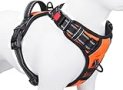 PHOEPET Reflective Dog Harness Large Breed Adjustable No Pull Vest with with Handle 2 Metal Rings 3 Buckles [Easy to Put on & Take Off](L, Orange)