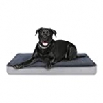 FOCUSPET Orthopedic Dog Bed, Memory Foam Dog Bed Outdoor Dog Bed Mattress for Crate with Removable Washable Cover for Small, Medium and Large Dogs Size Lagre（35”x22”x3” Includes Chew Toy