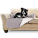 Furhaven Pet Furniture Cover – Sofa Buddy Two-Tone Reversible Water-Resistant Living Room Furniture Cover Protector Pet Bed for Dogs and Cats, Gray and Mist, Medium