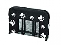 Etna Paw Print Square Folding Pet Cot – Black & White