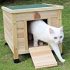 unipaws Furniture Style Dog Crate End Table with Cushion, Wooden Wire Pet Kennels with Double Doors, Medium Dog House Indoor Use, Chew-Proof
